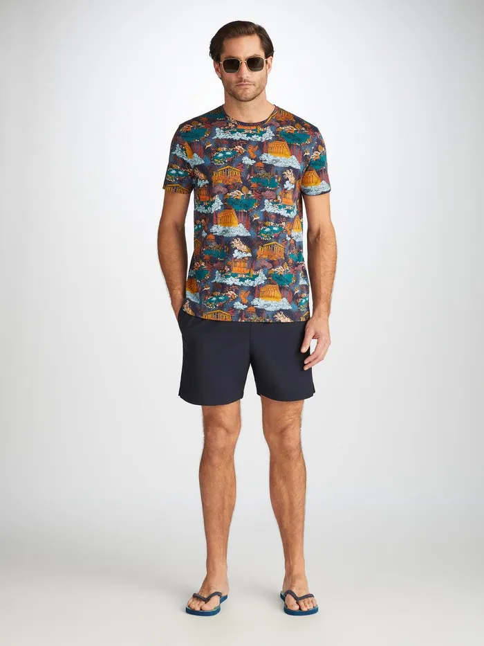 Derek Rose TShirt Robin 15 Pima Cotton Multi Men Short Sleeve TShirts