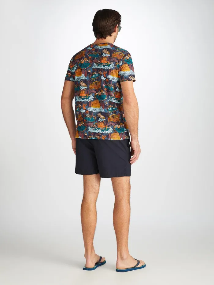 Derek Rose TShirt Robin 15 Pima Cotton Multi Men Short Sleeve TShirts
