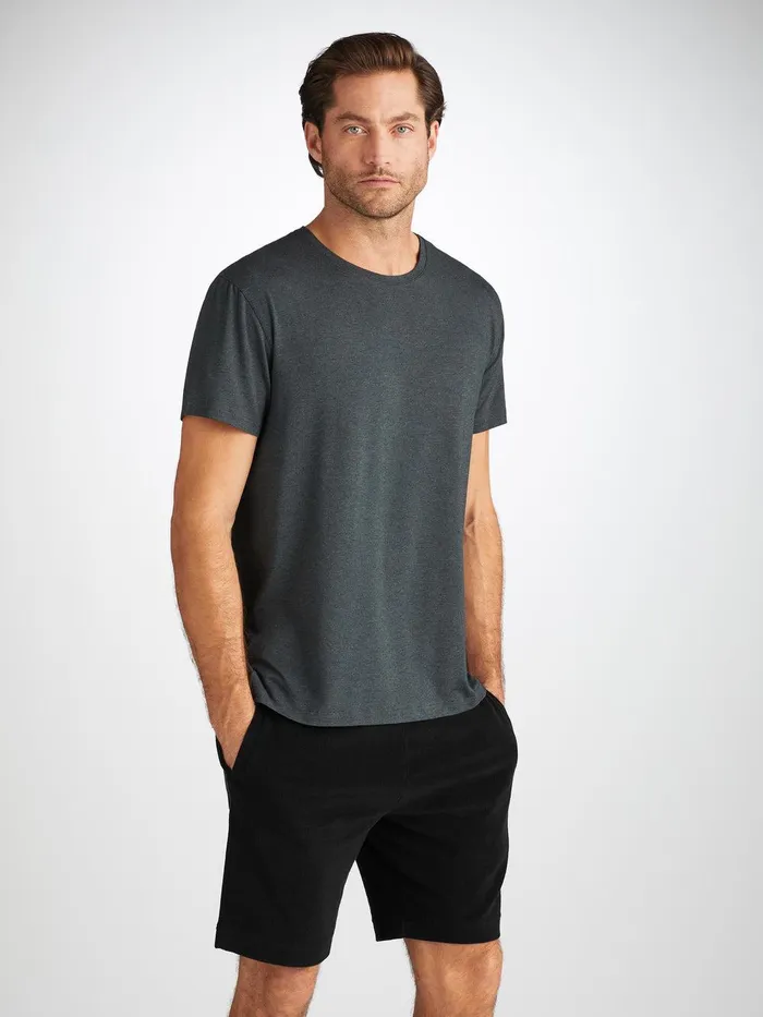 Derek Rose Towelling Shorts Isaac Terry Cotton Black Men Casual Shorts