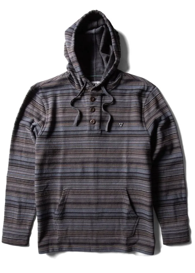 Descanso Hooded Popover Dark Grey Men Vissla Shirts and Flannels