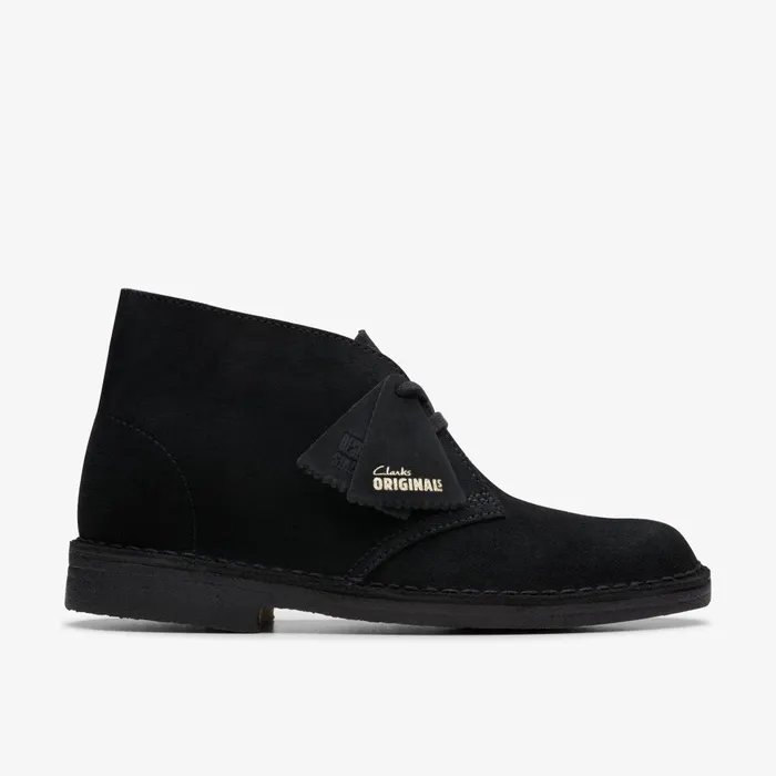 Desert Boot Black Suede WomenMen Clarks Boots and Booties