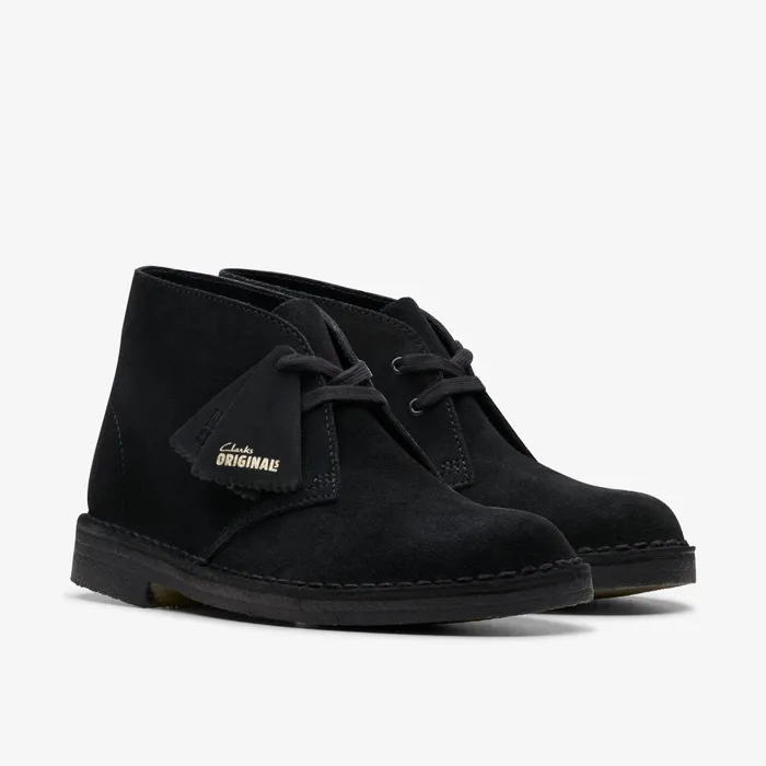 Desert Boot Black Suede WomenMen Clarks Boots and Booties