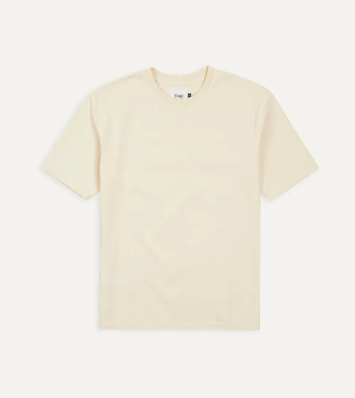 Drake039s Antique White Cotton Crew Neck Hiking TShirt Men TShirts
