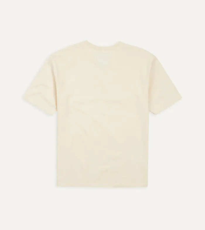 Drake039s Antique White Cotton Crew Neck Hiking TShirt Men TShirts