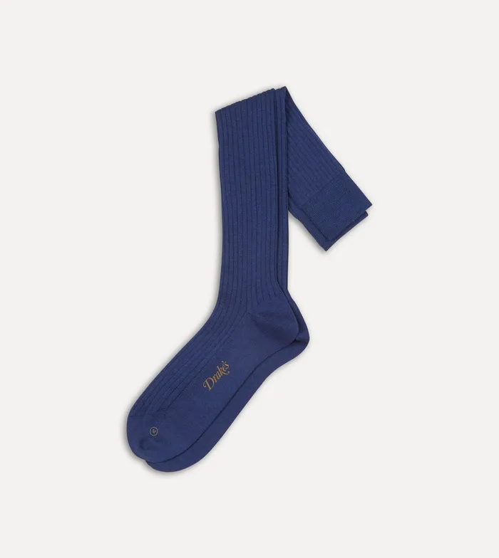 Drake039s Blue Wool OverTheCalf Socks Men Boxer Shorts and Socks
