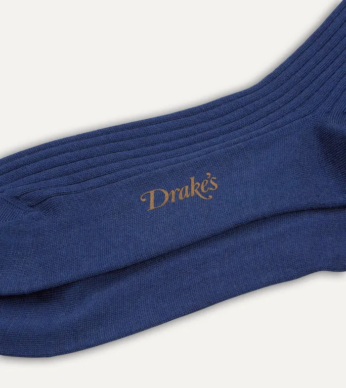 Drake039s Blue Wool OverTheCalf Socks Men Boxer Shorts and Socks