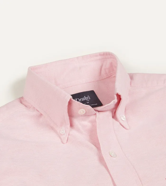 Drake039s Bright Pink Cotton Oxford Cloth ButtonDown Shirt Men Formal Shirts