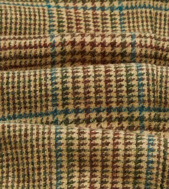 Drake039s Brown Green And Blue Houndstooth Check Tweed Blazer Men Blazers