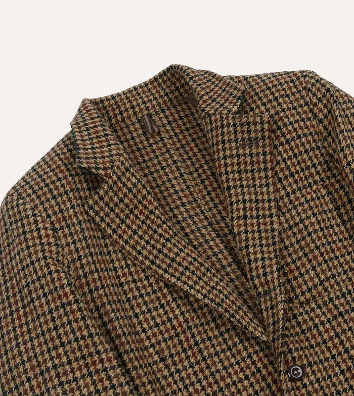 Drake039s Brown Houndstooth Check Harris Tweed Games Blazer Mk Vii Men Blazers