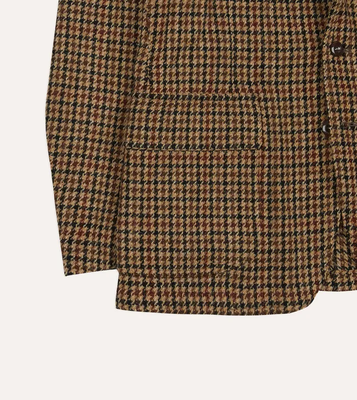 Drake039s Brown Houndstooth Check Harris Tweed Games Blazer Mk Vii Men Blazers