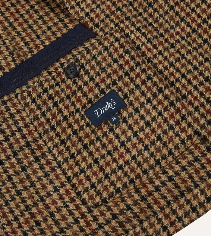 Drake039s Brown Houndstooth Check Harris Tweed Games Blazer Mk Vii Men Blazers