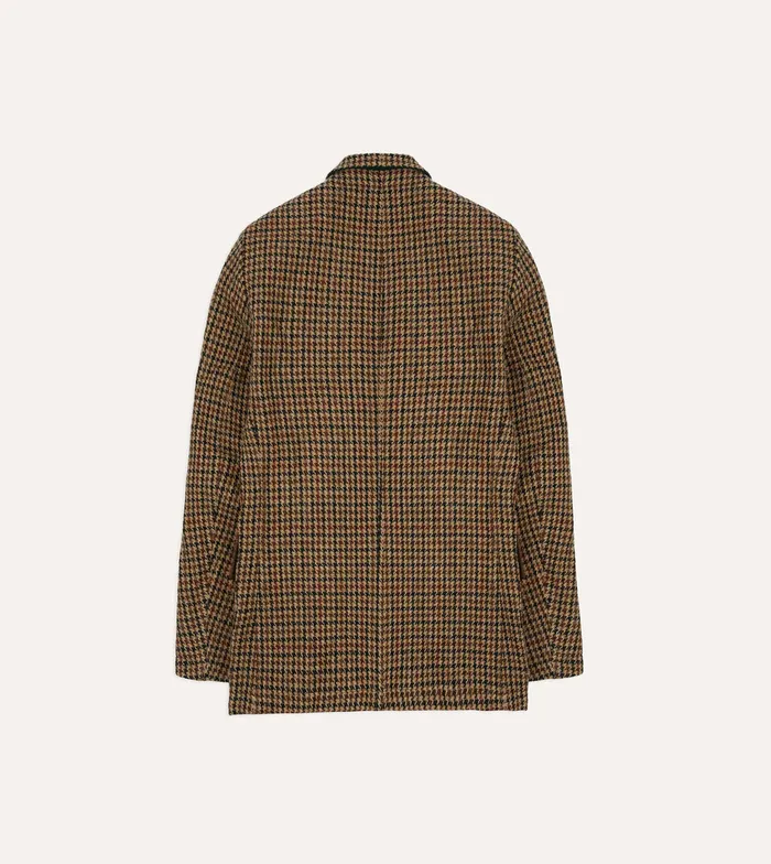 Drake039s Brown Houndstooth Check Harris Tweed Games Blazer Mk Vii Men Blazers