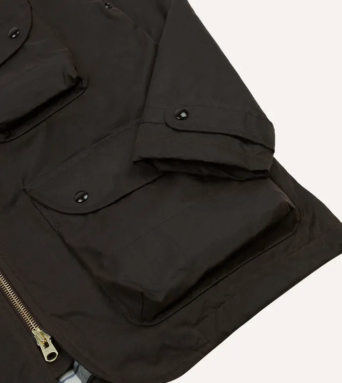 Drake039s Brown Waxed Coverall Jacket Men Coats and Jackets