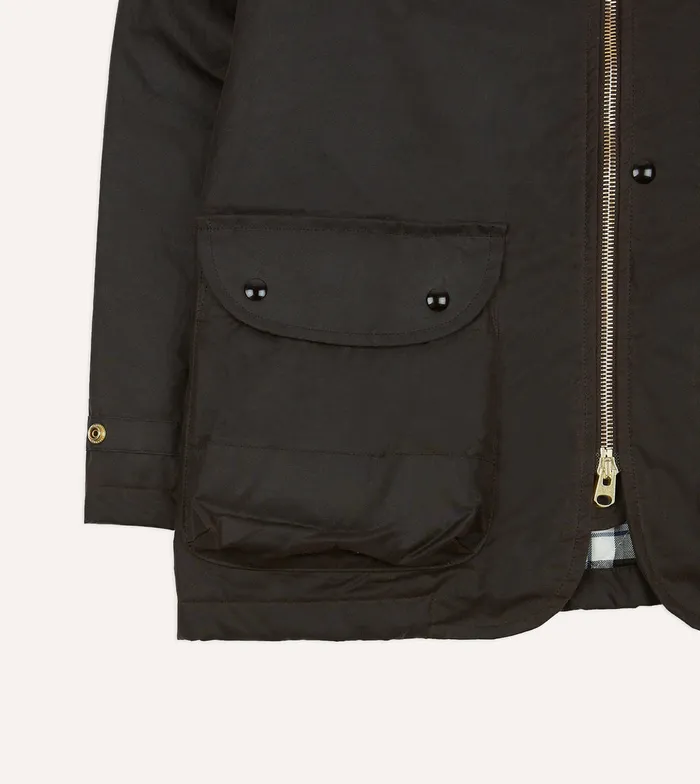 Drake039s Brown Waxed Coverall Jacket Men Coats and Jackets