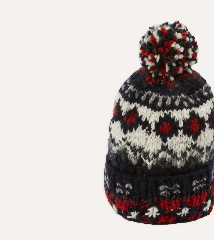 Drake039s Chamula For Navy Fairisle Merino Knit Cap Men Hats