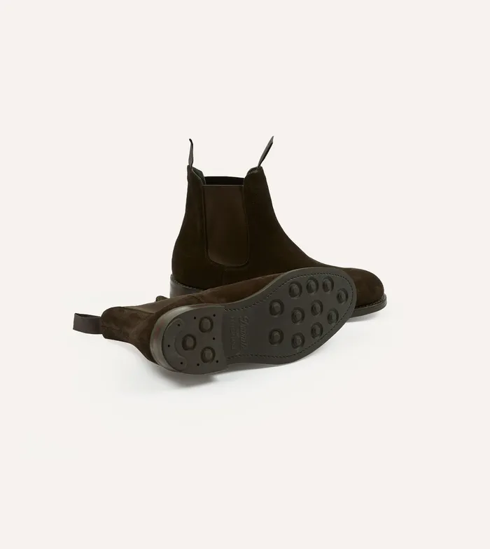 Drake039s Dark Brown Suede Hancock Goodyear Welted Chelsea Boot Men Chelsea Boots