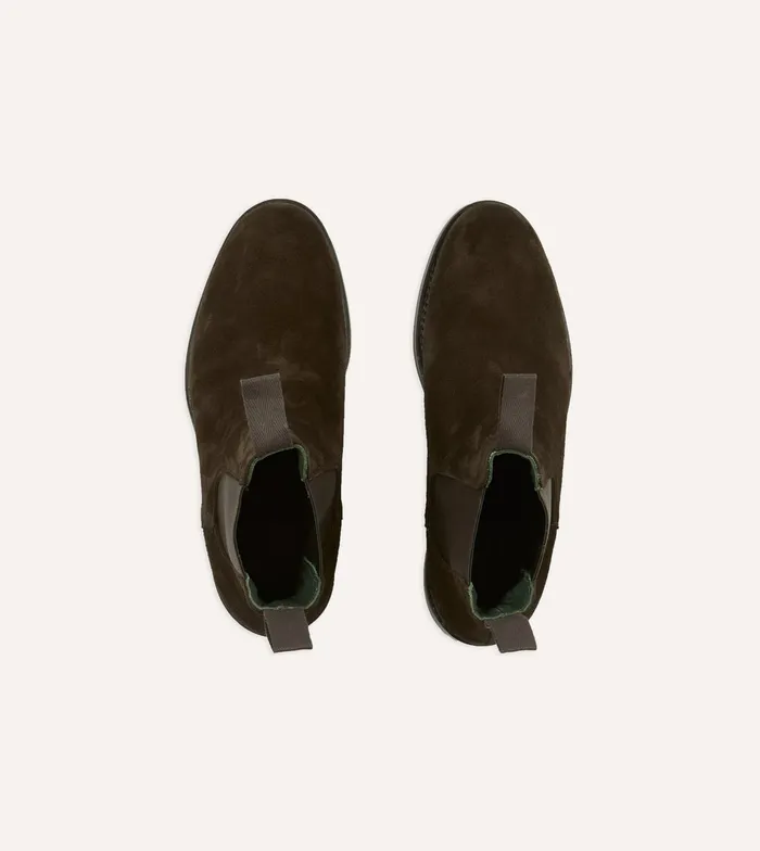 Drake039s Dark Brown Suede Hancock Goodyear Welted Chelsea Boot Men Chelsea Boots