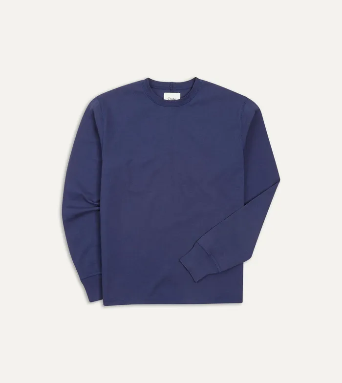 Drake039s Dark Indigo Cotton LongSleeve Hiking TShirt Men TShirts