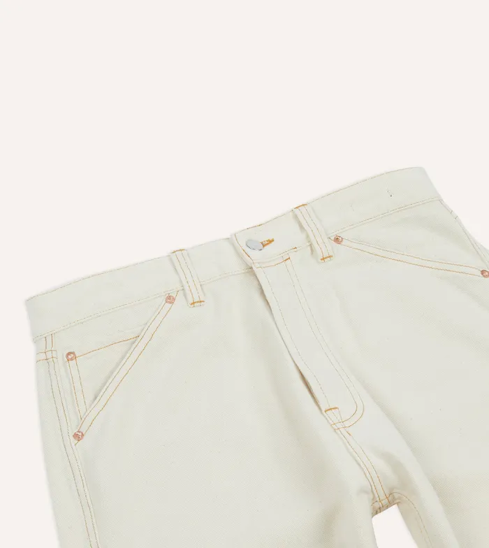 Drake039s Ecru 127oz Selvedge Denim Patchless FivePocket Jeans Men Trousers