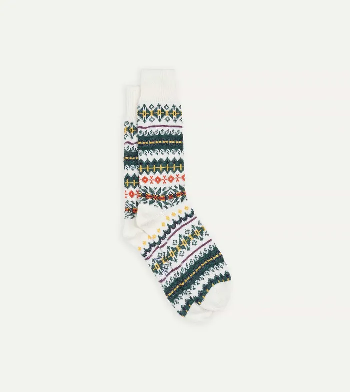 Drake039s Ecru Fair Isle Wool Cotton Socks Men Boxer Shorts and Socks