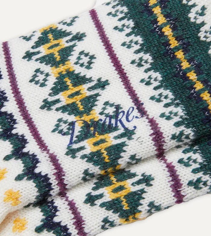 Drake039s Ecru Fair Isle Wool Cotton Socks Men Boxer Shorts and Socks