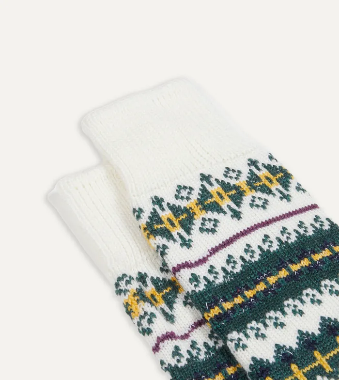 Drake039s Ecru Fair Isle Wool Cotton Socks Men Boxer Shorts and Socks
