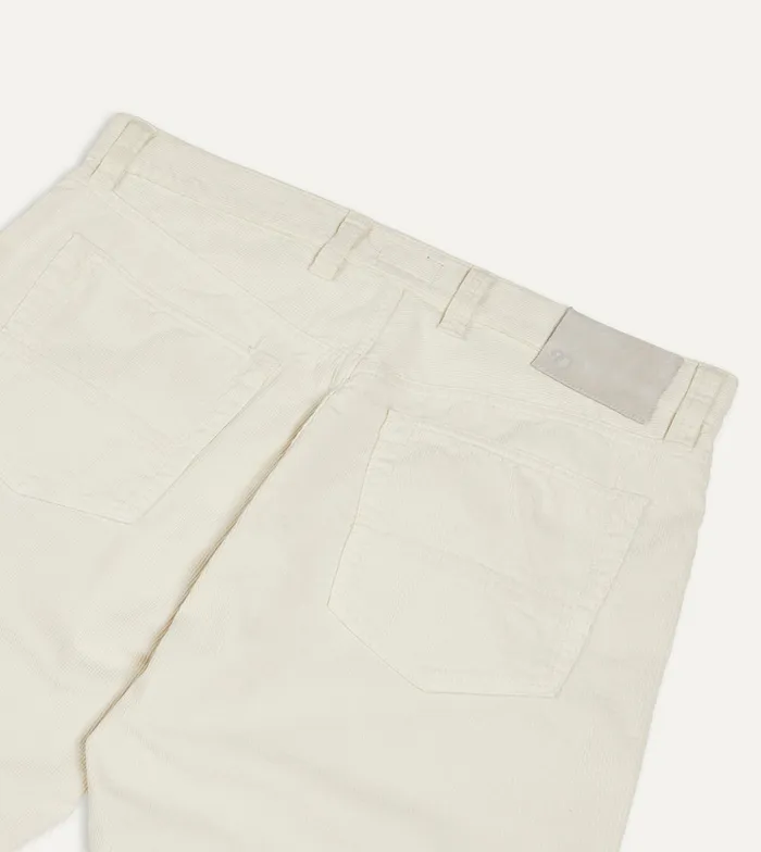 Drake039s Ecru Japanese Selvedge Needlecord FivePocket Trousers Men Trousers