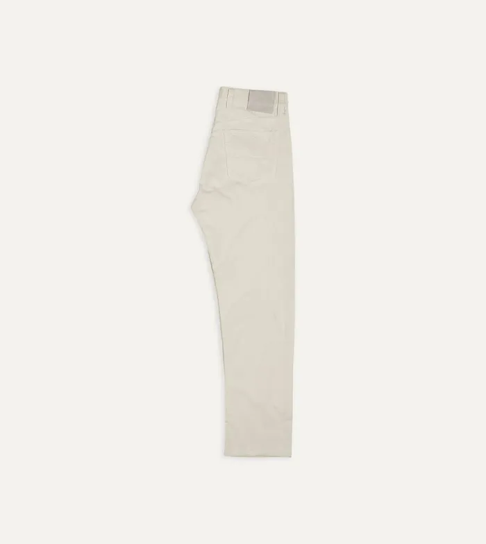 Drake039s Ecru Japanese Selvedge Needlecord FivePocket Trousers Men Trousers