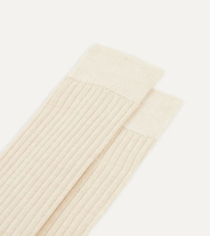 Drake039s Ecru Wool OverTheCalf Socks Men Boxer Shorts and Socks