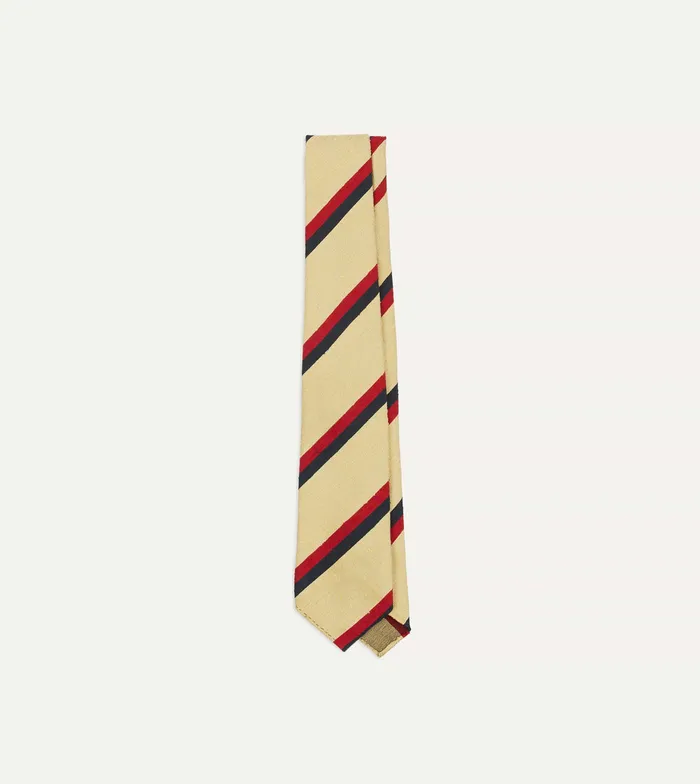 Drake039s Gold Red And Navy Stripe Shantung Silk Tie Men Striped Ties