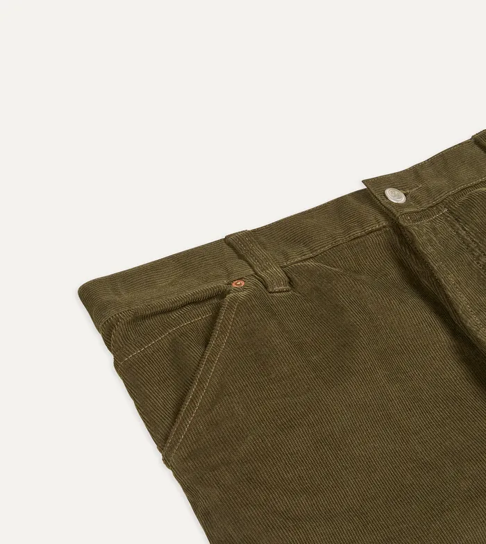 Drake039s Green Japanese Selvedge Needlecord FivePocket Trousers Men Trousers