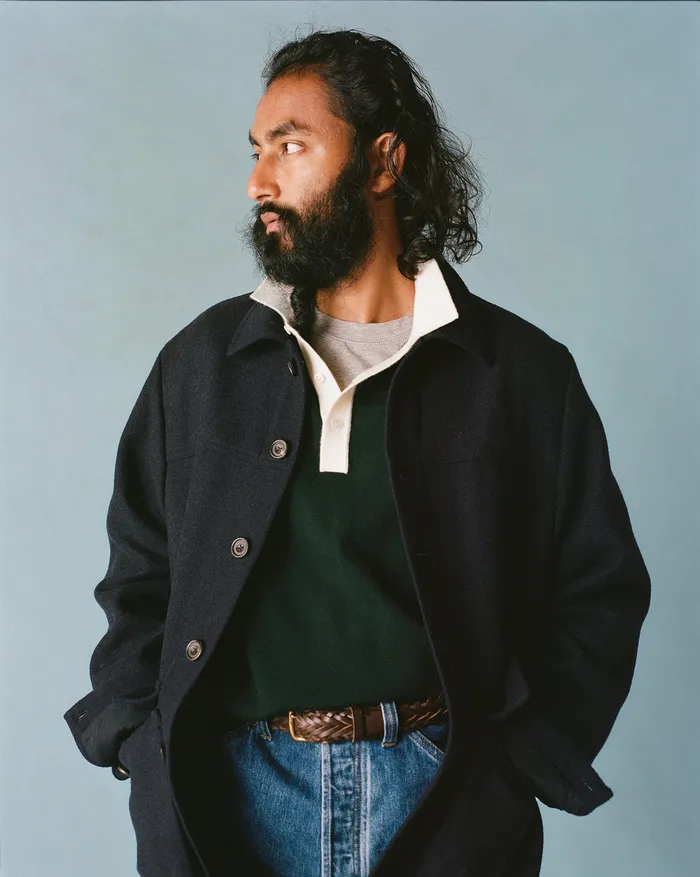 Drake039s Green Merino Wool Knitted Rugby Shirt Men Knitwear
