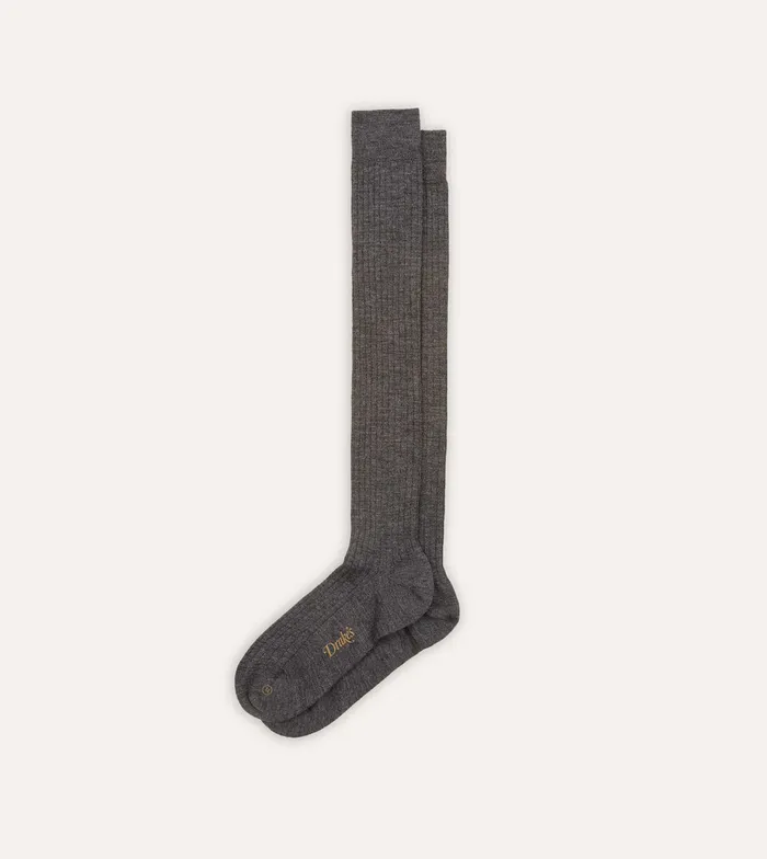 Drake039s Grey Wool OverTheCalf Socks Men Boxer Shorts and Socks