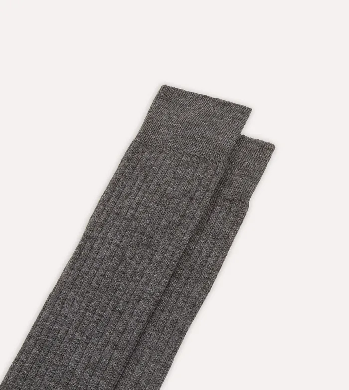 Drake039s Grey Wool OverTheCalf Socks Men Boxer Shorts and Socks