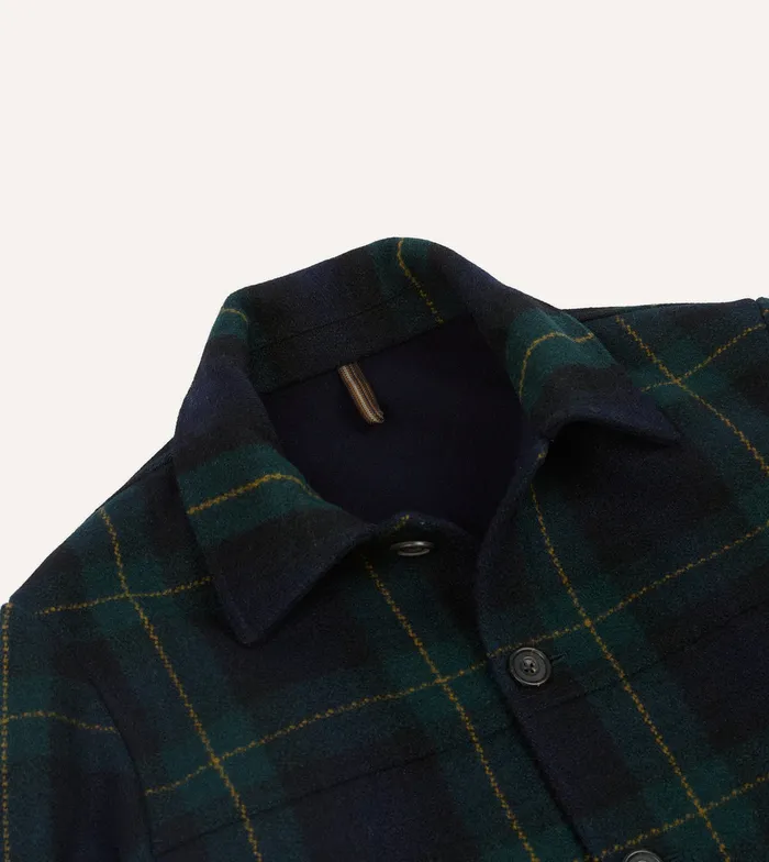 Drake039s Johnston Check Melton Wool Donkey Chore Jacket Men Chore Jackets