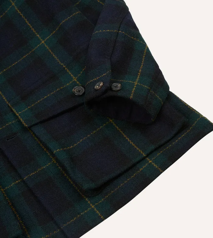 Drake039s Johnston Check Melton Wool Donkey Chore Jacket Men Chore Jackets