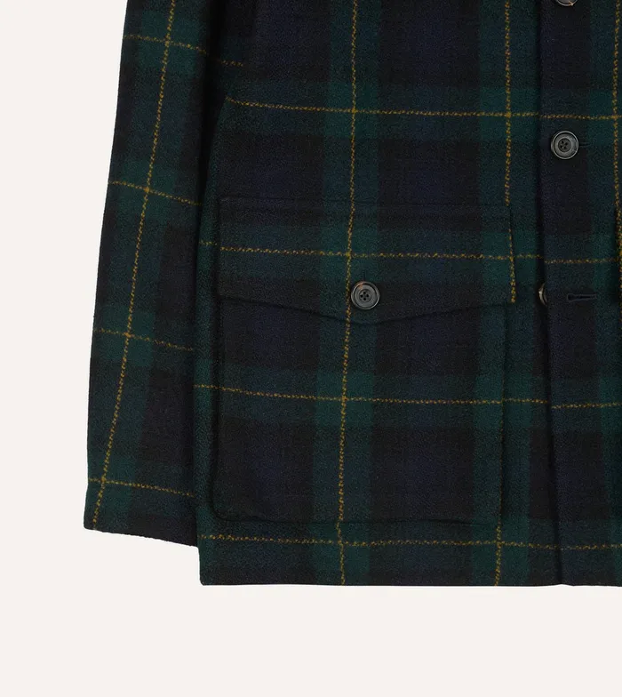 Drake039s Johnston Check Melton Wool Donkey Chore Jacket Men Chore Jackets