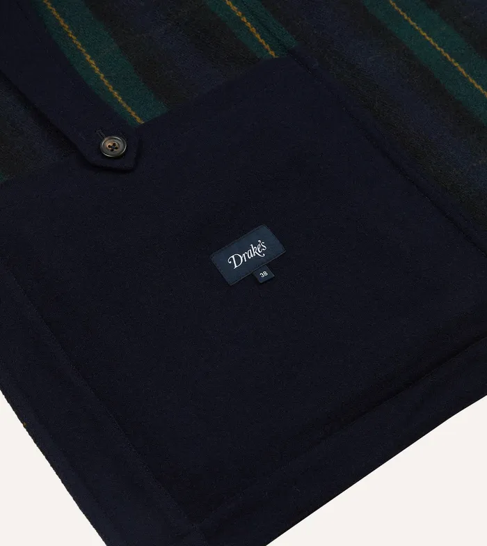 Drake039s Johnston Check Melton Wool Donkey Chore Jacket Men Chore Jackets