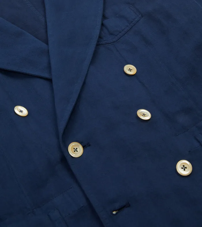 Drake039s Navy Cotton Linen Herringbone Games Blazer Mk Iii Men Suits