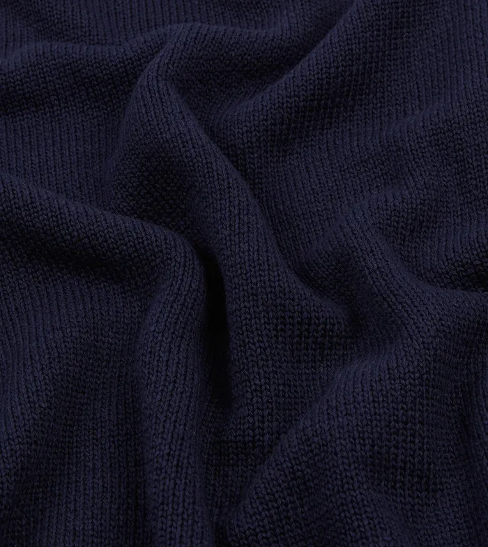 Drake039s Navy Cotton Mock Neck Jumper Men Knitwear