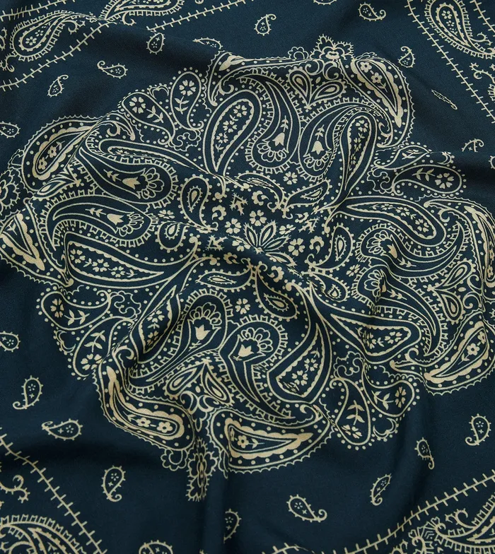 Drake039s Navy Paisley Print WoolSilk Bandana Men Bandanas