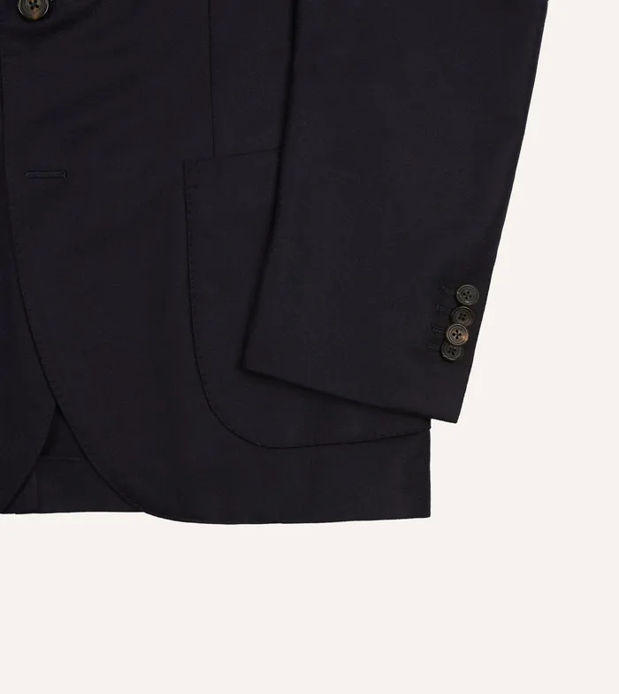 Drake039s Navy Wool Flannel Tailored Jacket Men Suits