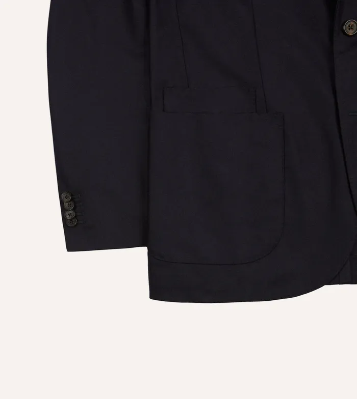 Drake039s Navy Wool Flannel Tailored Jacket Men Suits