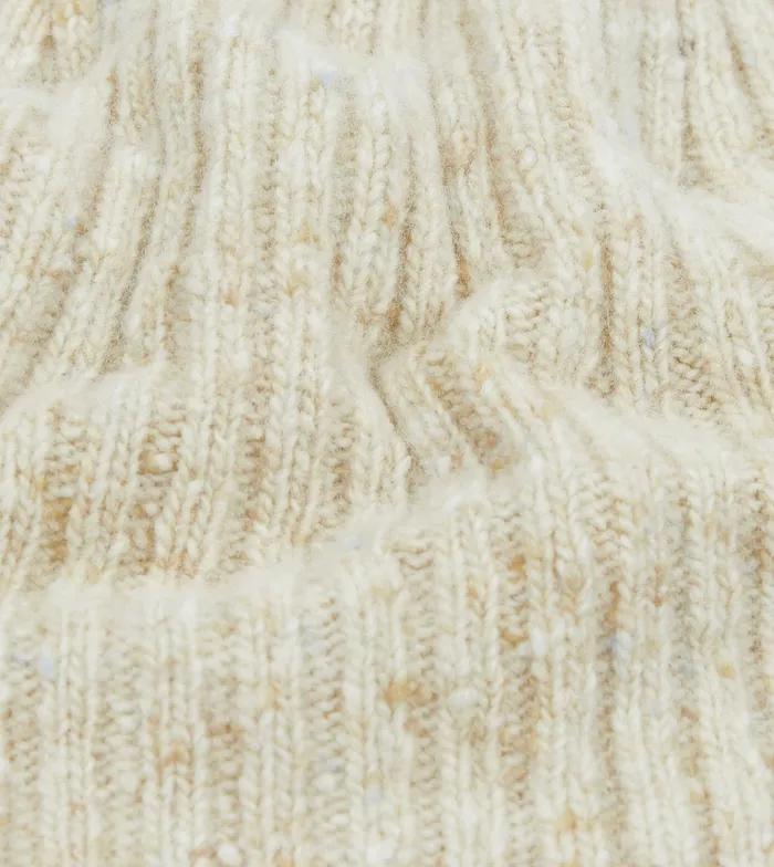 Drake039s Oatmeal Ribbed Merino Donegal Knit Cap Men Hats