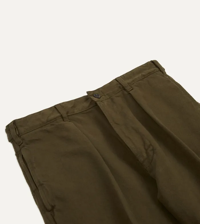 Drake039s Olive Heavy Cotton Twill Games Trousers Men Trousers