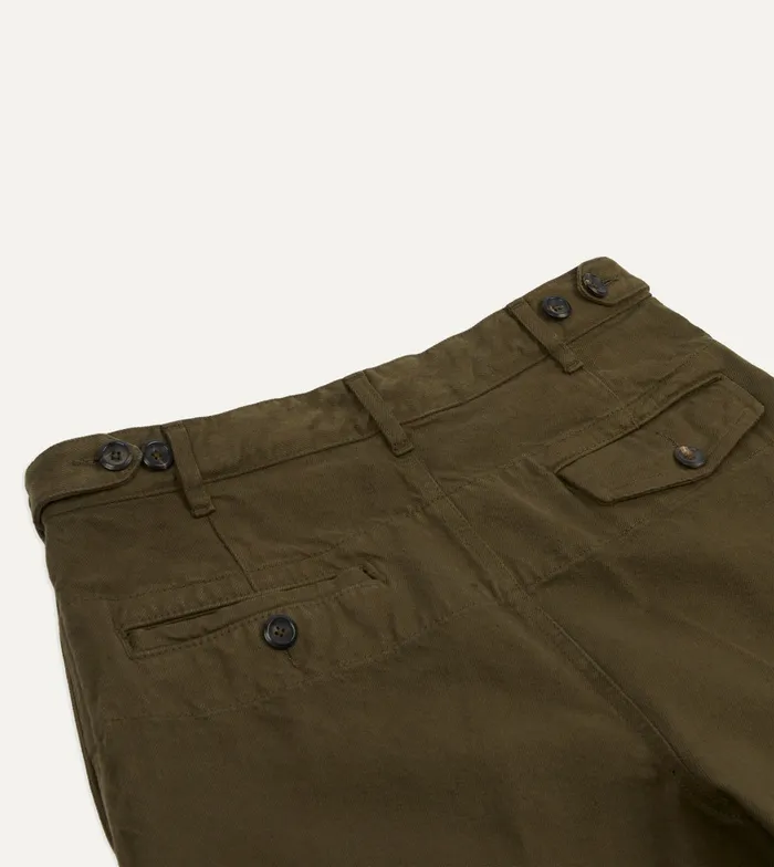 Drake039s Olive Heavy Cotton Twill Games Trousers Men Trousers