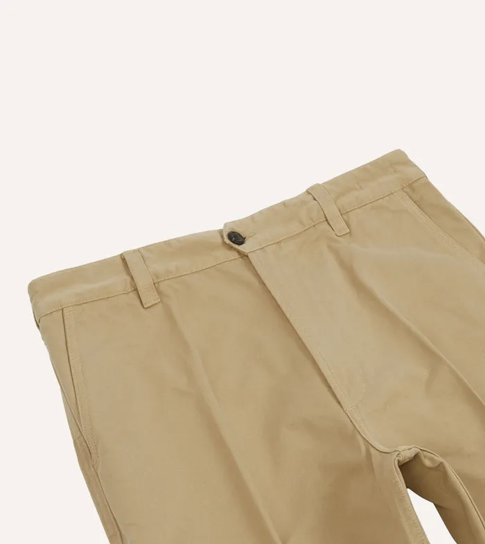Drake039s Sand Textured Cotton Flat Front Chino Men Trousers