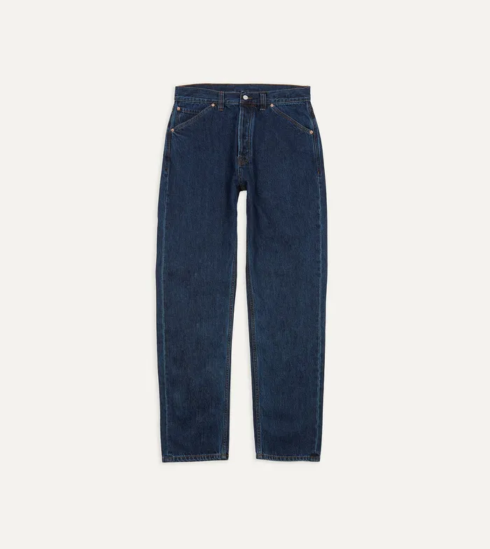 Drake039s Stone Wash 13oz Denim FivePocket Jeans Men Trousers