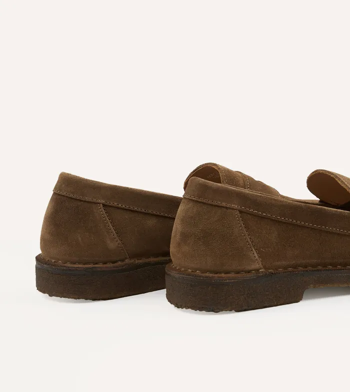 Drake039s Tobacco Suede Canal Penny Loafer With Crepe Sole Men Loafers