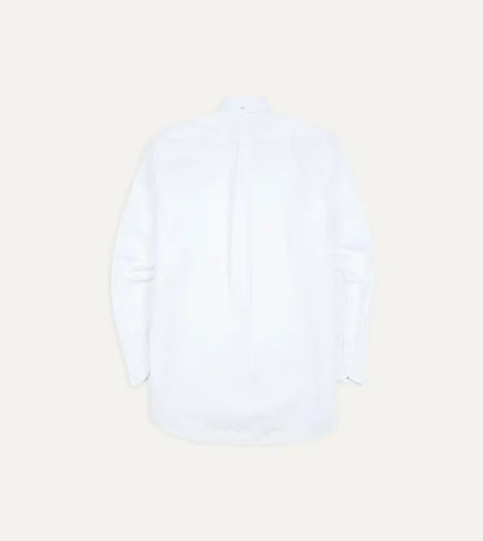 Drake039s White Cotton Pocket Poplin ButtonDown Shirt Men Formal Shirts